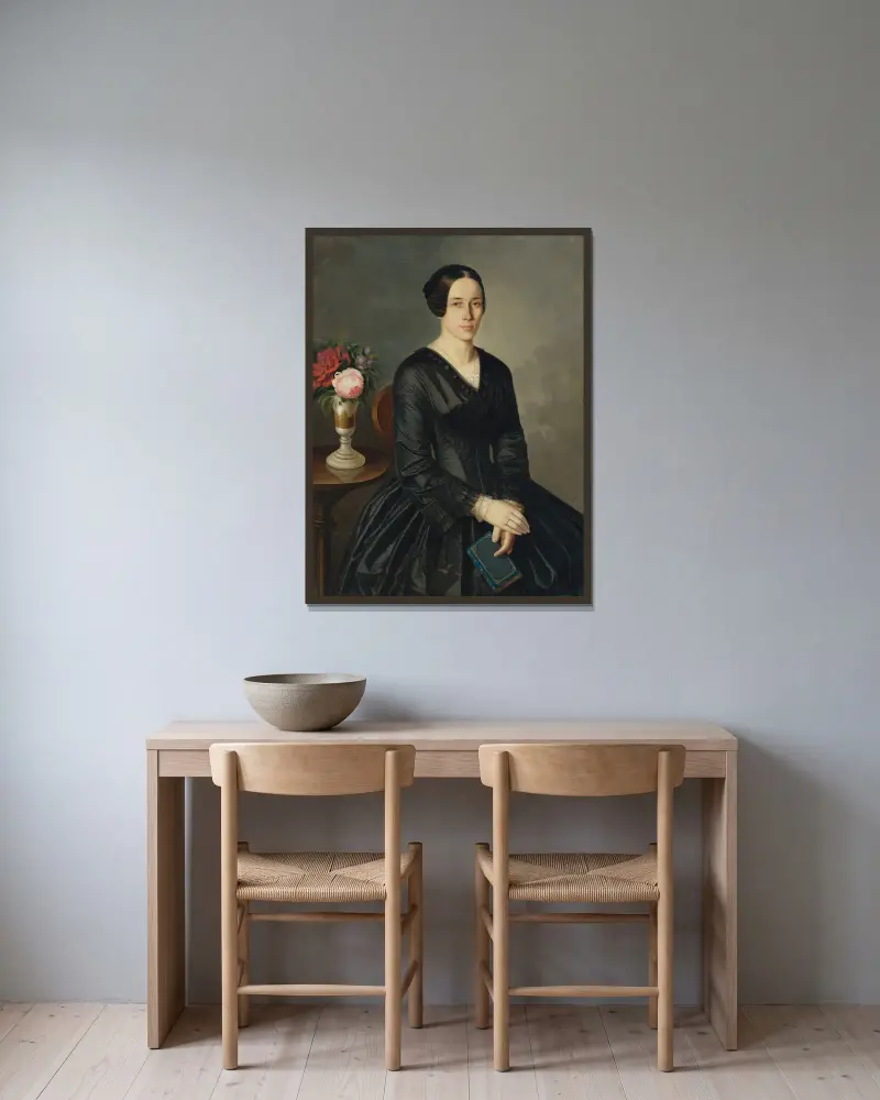 Portrait of the Artist’s Wife av Peter Michal Bohúň inramad på en vägg