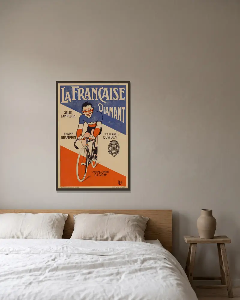 La Française Diamant av Mich (Michel Liebeaux) inramad på en vägg