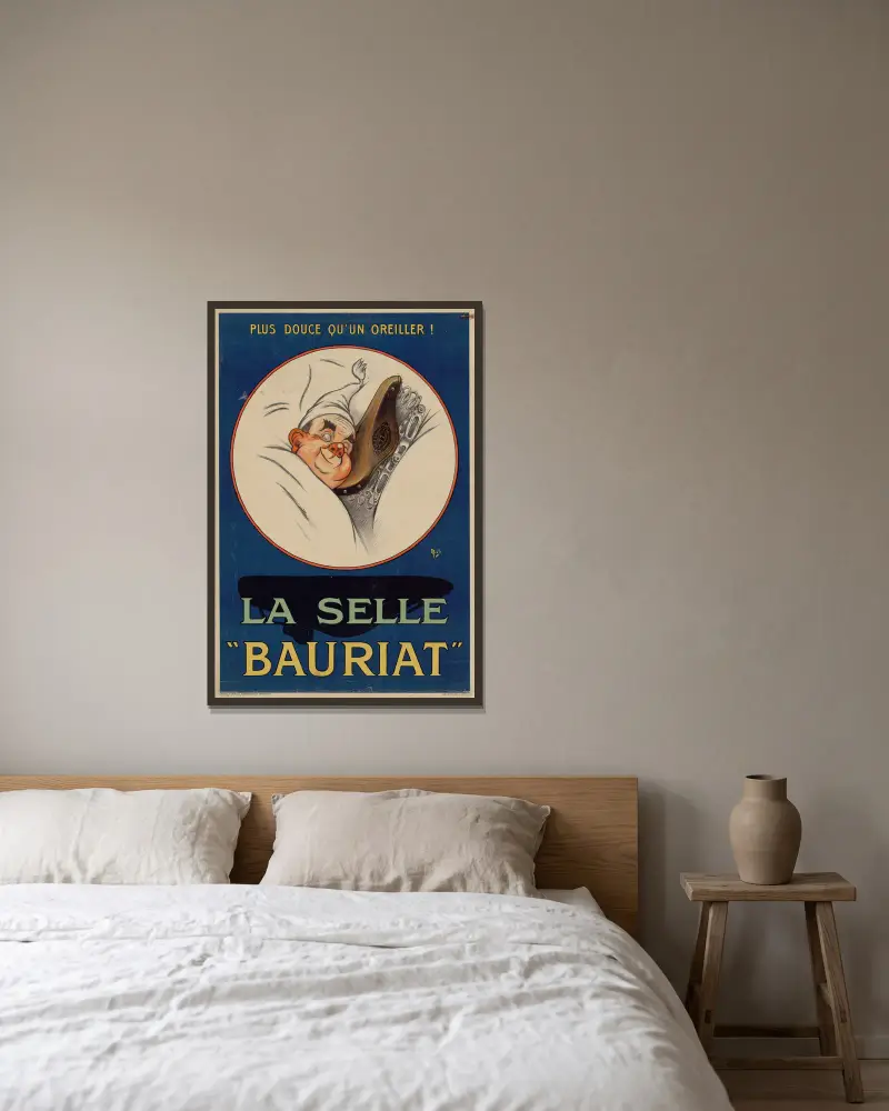 La selle Bauriat av Mich (Michel Liebeaux) inramad på en vägg
