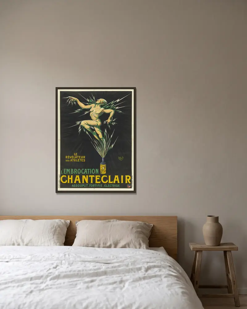 Le Révélateur des athlètes l’embrocation Chante-Clair av Mich (Michel Liebeaux) inramad på en vägg