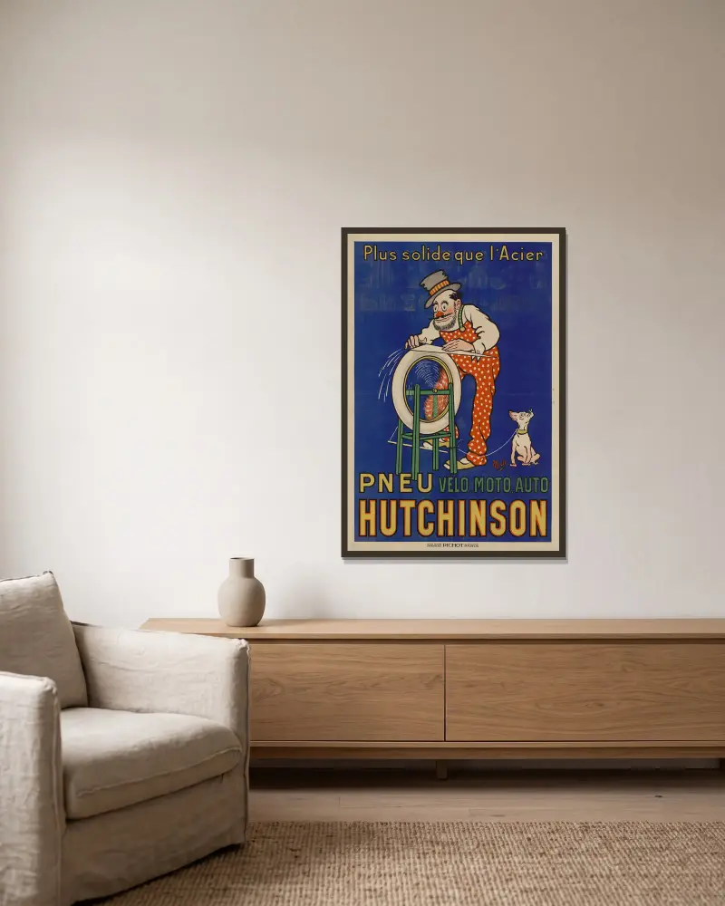 Plus solide que l’acier, pneu Hutchinson av Mich (Michel Liebeaux) inramad på en vägg