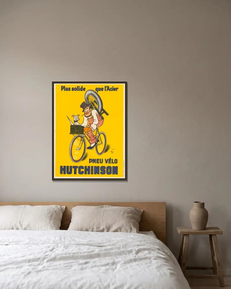 Plus solide que l’acier, pneu vélo Hutchinson av Mich (Michel Liebeaux) inramad på en vägg