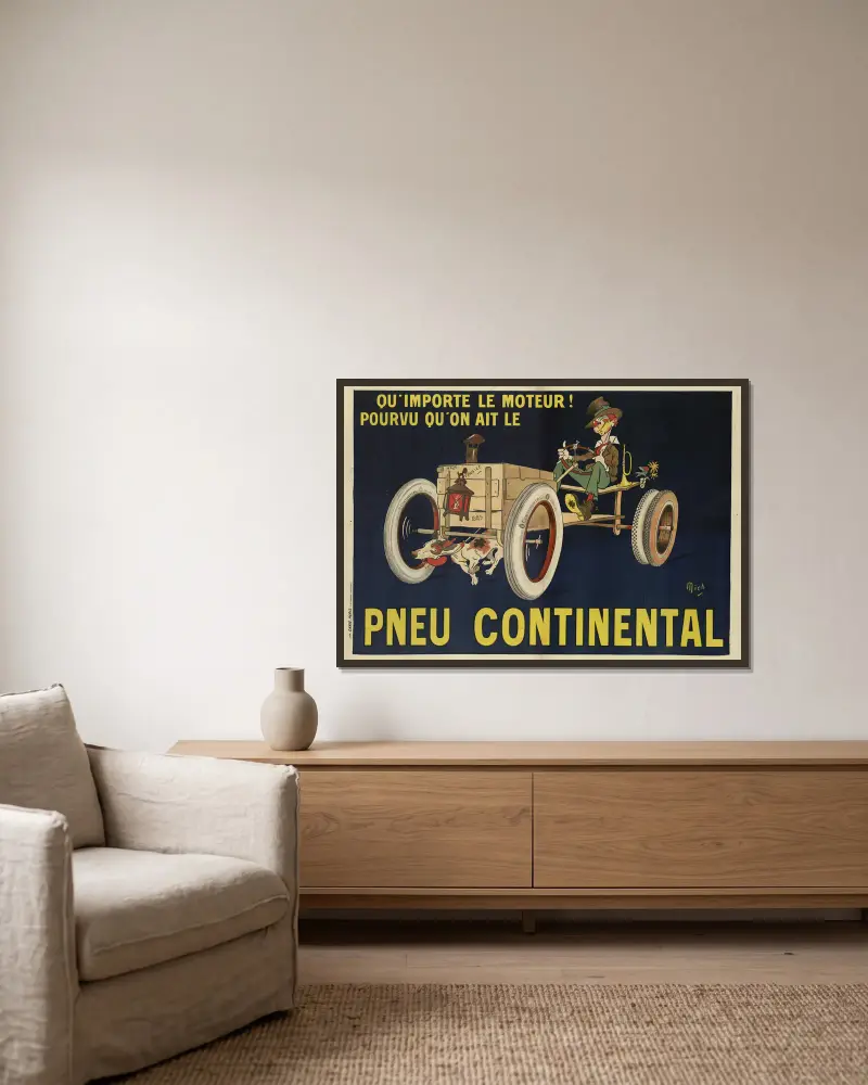 Qu’importe le moteur pourvu qu’on ait le pneu Continental av Mich (Michel Liebeaux) inramad på en vägg