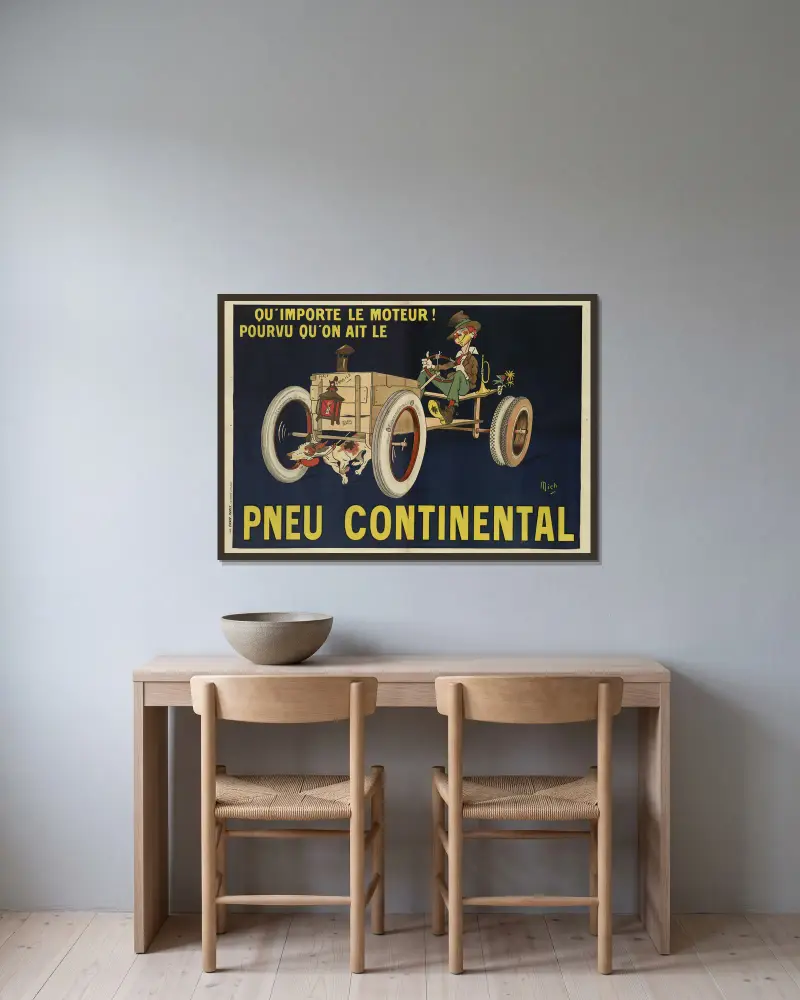 Qu’importe le moteur pourvu qu’on ait le pneu Continental av Mich (Michel Liebeaux) inramad på en vägg
