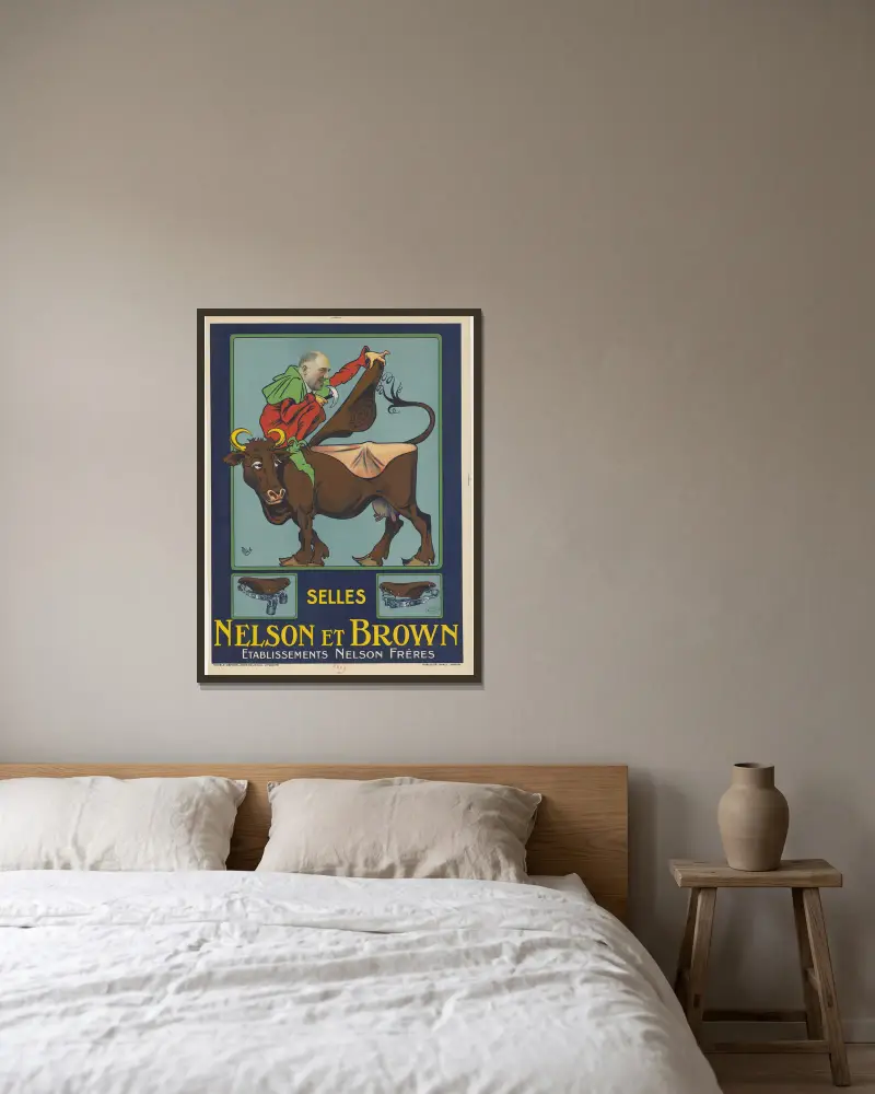 Selles Nelson et Brown. Établissements Nelson frères von Mich (Michel Liebeaux) gerahmt an einer Wand
