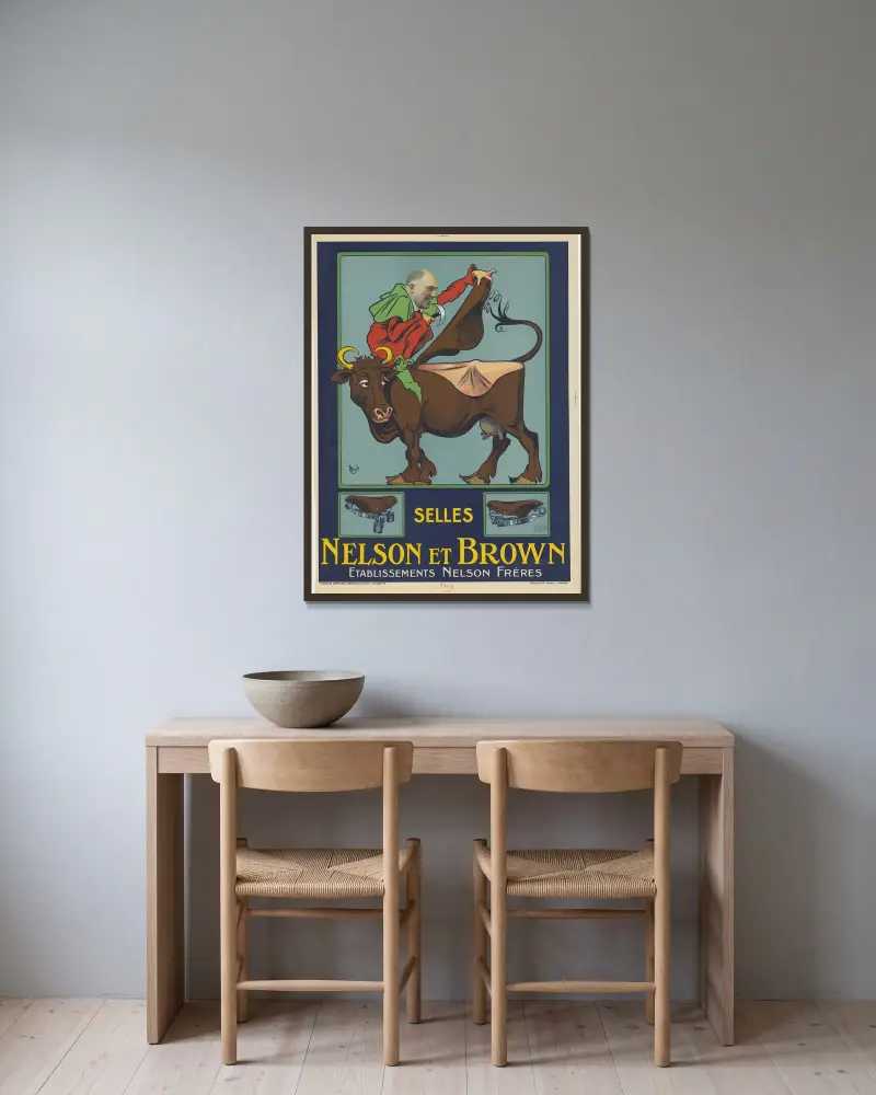 Selles Nelson et Brown. Établissements Nelson frères von Mich (Michel Liebeaux) gerahmt an einer Wand