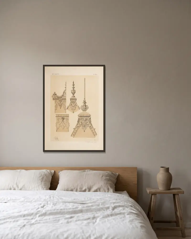 Faitage, plomb ou zinc av Michel Liénard inramad på en vägg