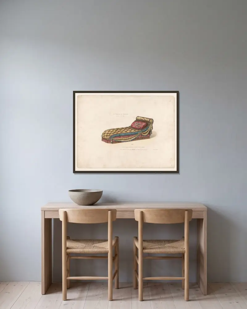 Chaise longue à Rouleau av Victor Léon Michel Quétin inramad på en vägg