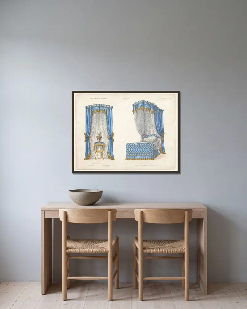 Décor de croisée Têtes Flamandes ; Décor de Lit Têtes av Victor Léon Michel Quétin inramad på en vägg