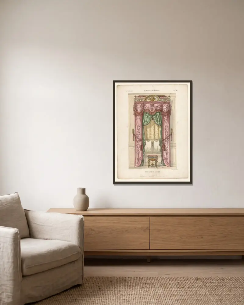 Décor de Fenètre Louis XIV av Victor Léon Michel Quétin inramad på en vägg