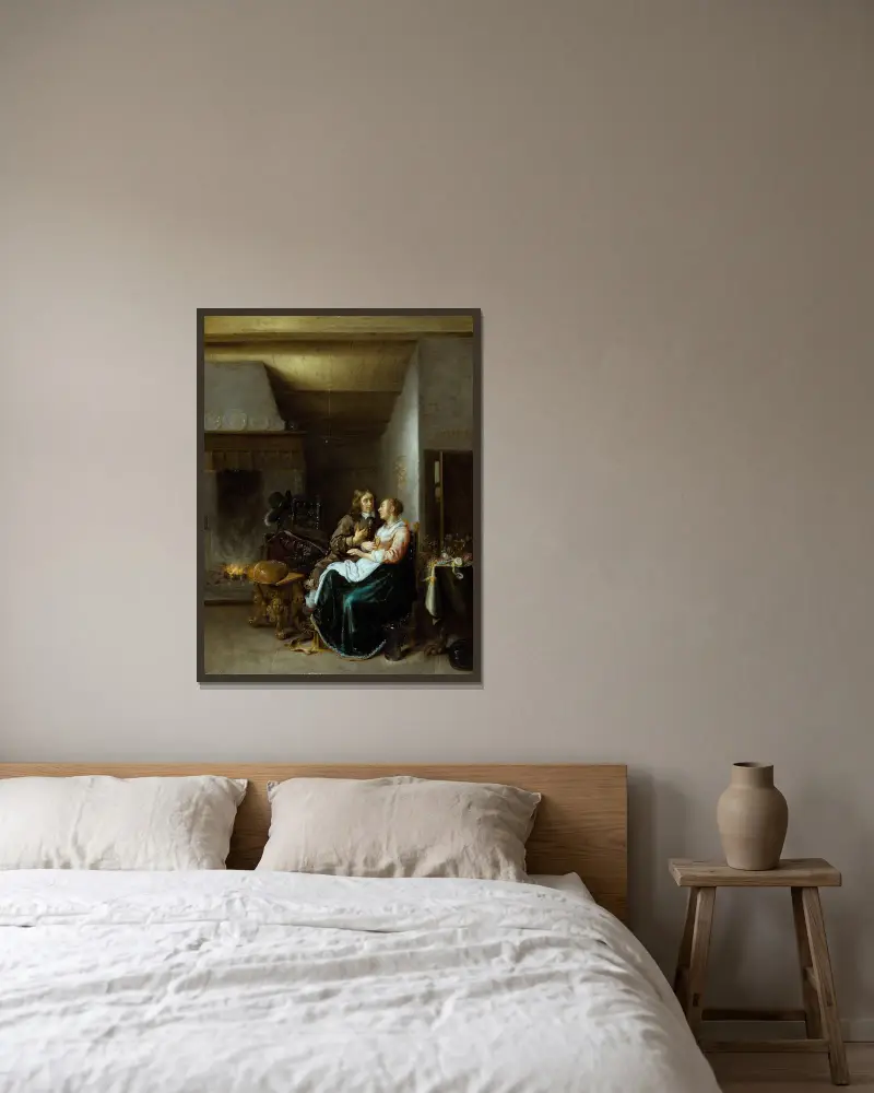 A Couple in an Interior av Jan Miense Molenaer inramad på en vägg