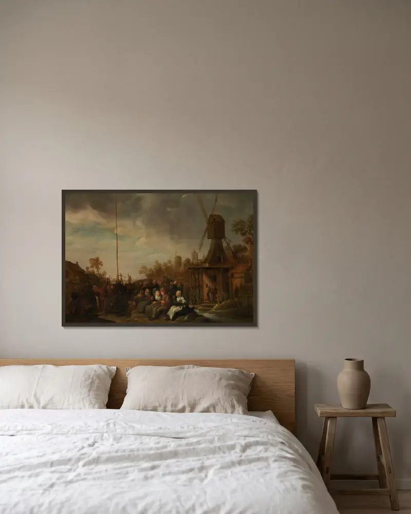 Wettbewerb im Bogenschießen von Jan Miense Molenaer gerahmt an einer Wand