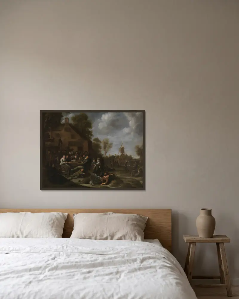 Dorfesfest von Jan Miense Molenaer gerahmt an einer Wand