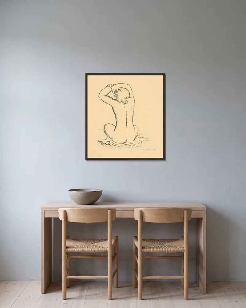Akt von Mikuláš Galanda gerahmt an einer Wand