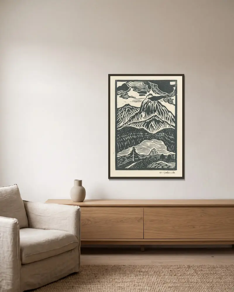 Autumn II von Mikuláš Galanda gerahmt an einer Wand