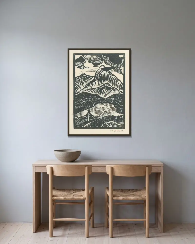 Autumn II von Mikuláš Galanda gerahmt an einer Wand