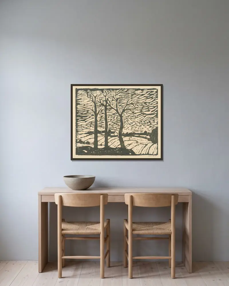 Autumn von Mikuláš Galanda gerahmt an einer Wand