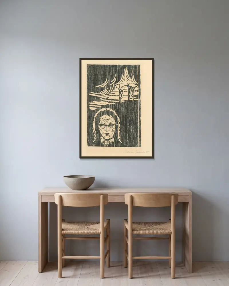 Calvary von Mikuláš Galanda gerahmt an einer Wand