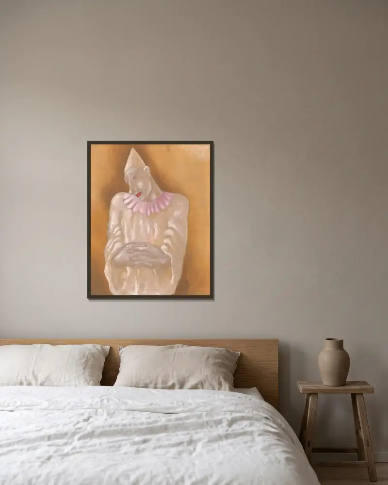 Clown von Mikuláš Galanda gerahmt an einer Wand