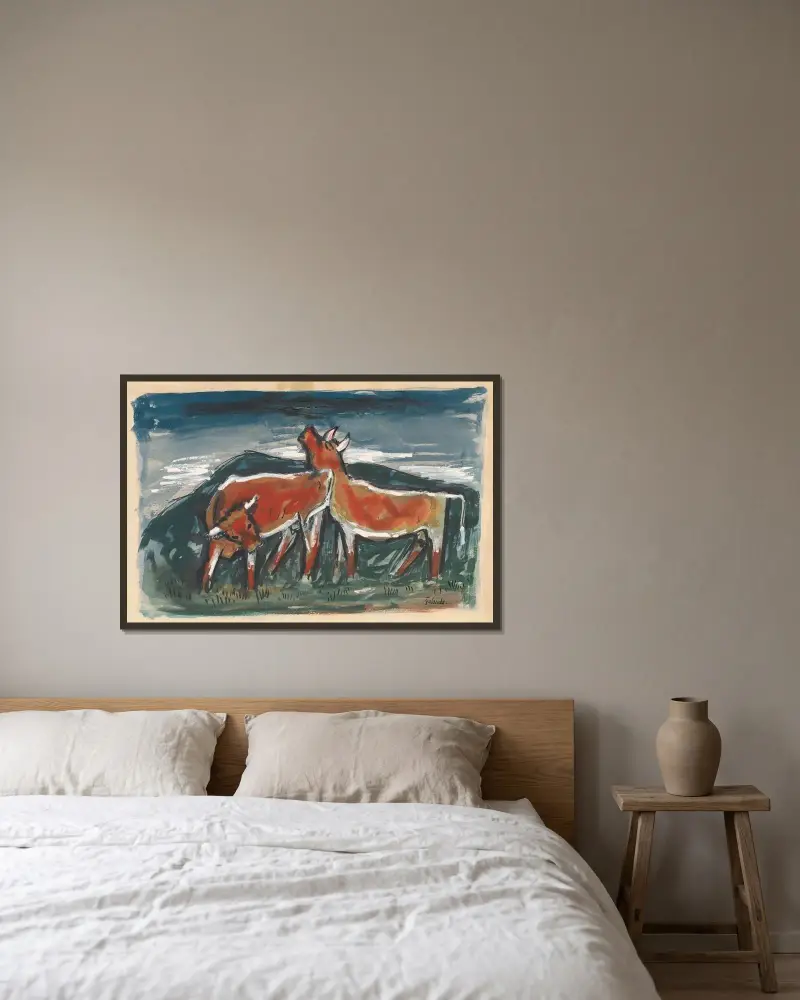 Cows von Mikuláš Galanda gerahmt an einer Wand