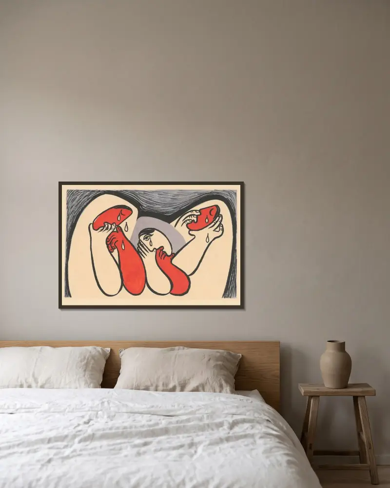 Crying women von Mikuláš Galanda gerahmt an einer Wand