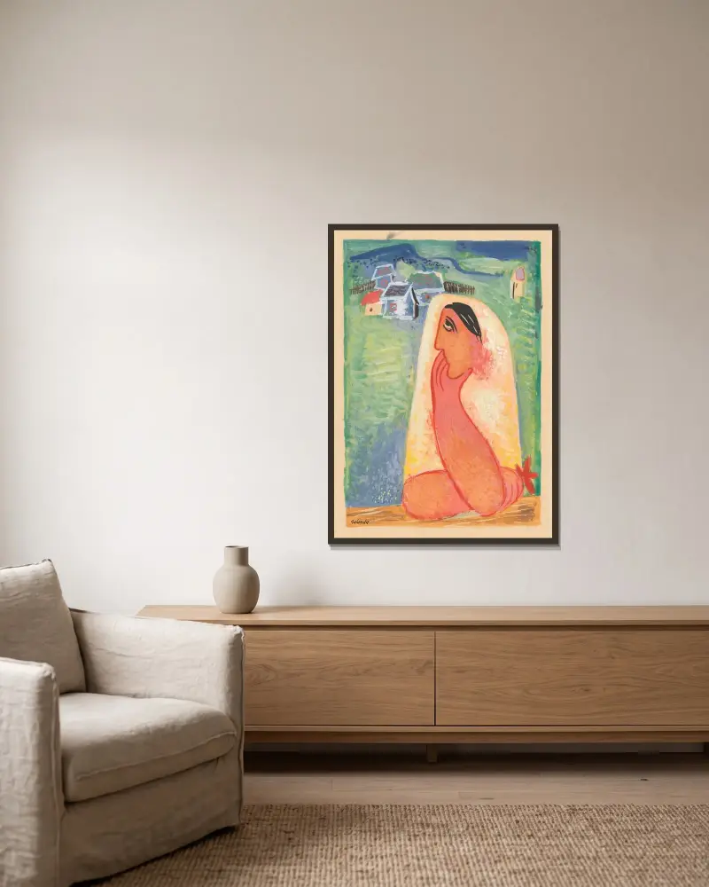 Dedinčanka von Mikuláš Galanda gerahmt an einer Wand