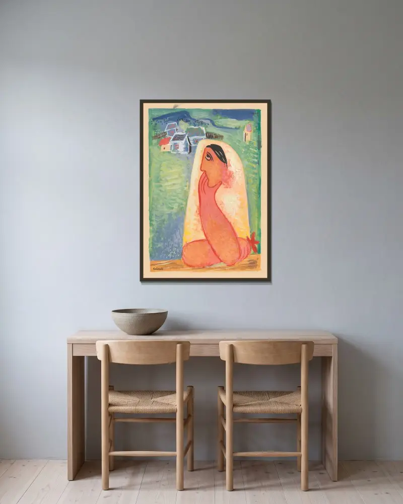 Dedinčanka von Mikuláš Galanda gerahmt an einer Wand
