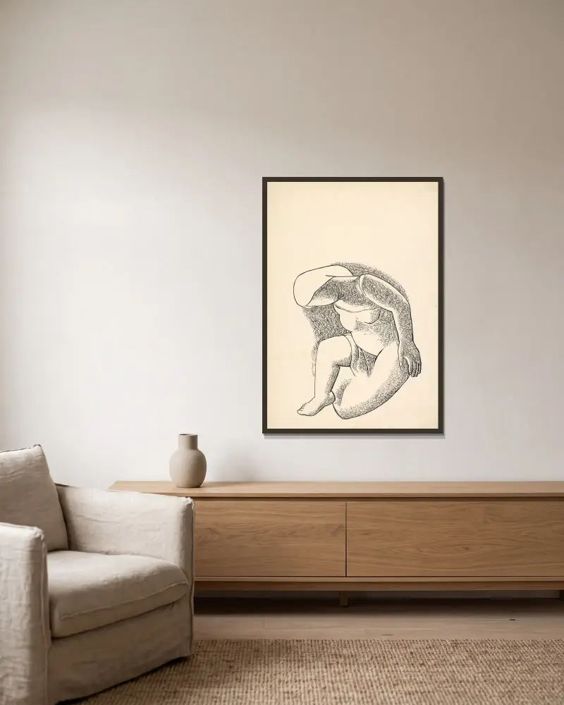 Dievča von Mikuláš Galanda gerahmt an einer Wand