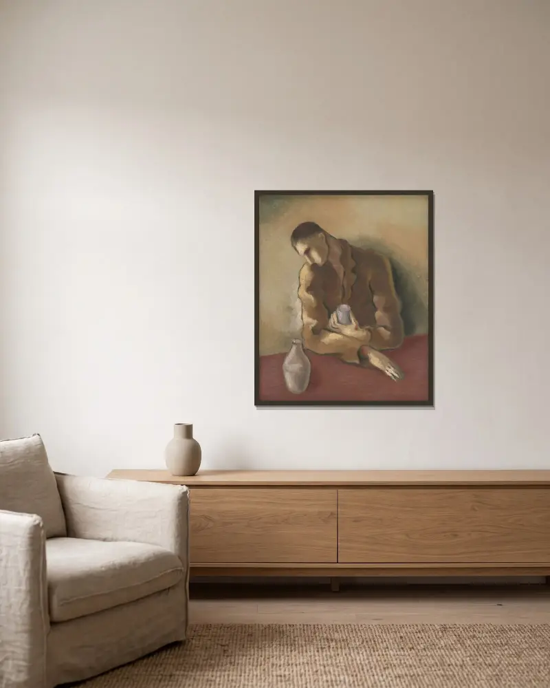 Drunkard von Mikuláš Galanda gerahmt an einer Wand