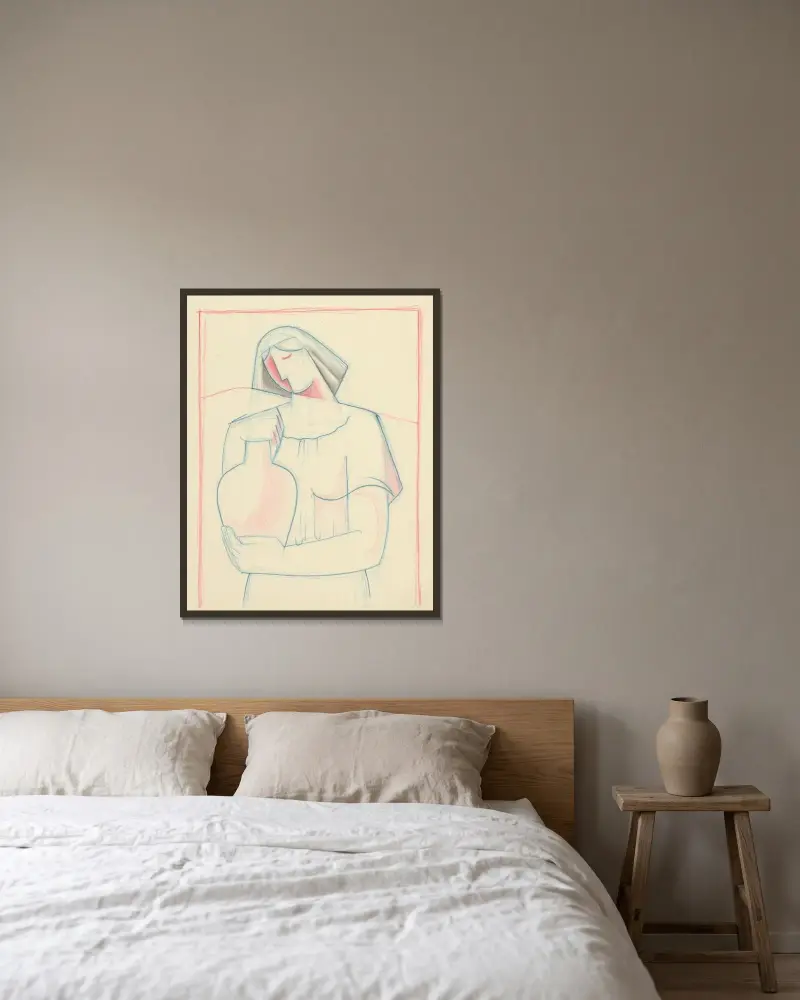 Dziewczyna z dzbanem, 1932 – nr 1, Mikuláš Galanda w ramie na ścianie