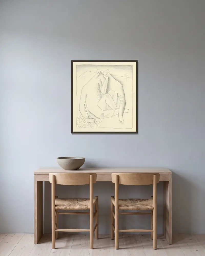 Hôrni chlapci von Mikuláš Galanda gerahmt an einer Wand