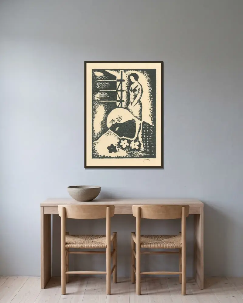 Jaro von Mikuláš Galanda gerahmt an einer Wand