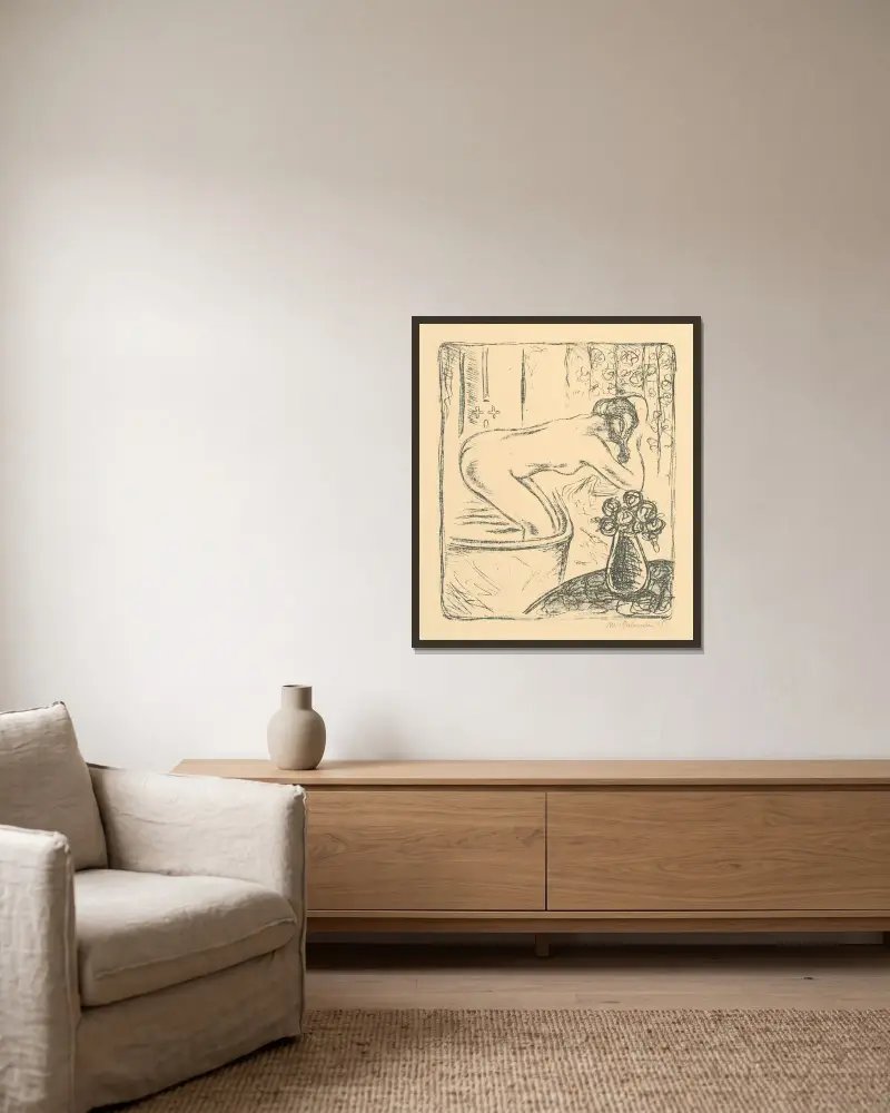 Kúpeľ von Mikuláš Galanda gerahmt an einer Wand