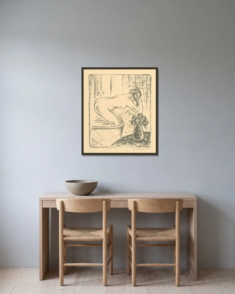 Kúpeľ von Mikuláš Galanda gerahmt an einer Wand