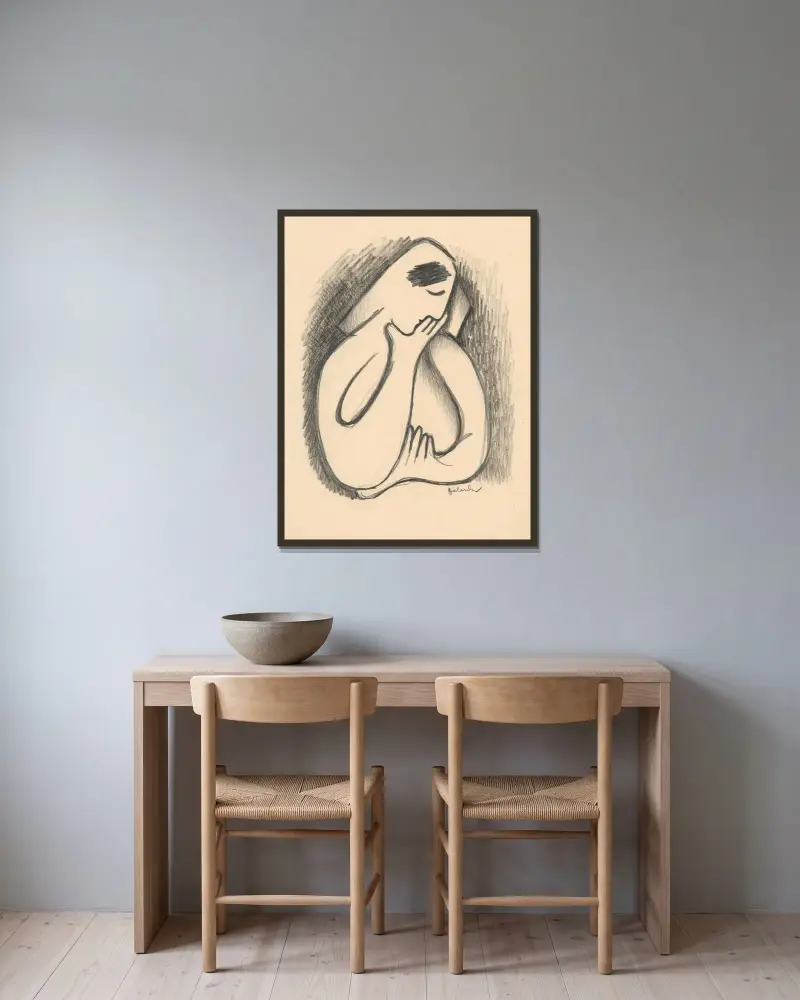 Lost in Thought von Mikuláš Galanda gerahmt an einer Wand