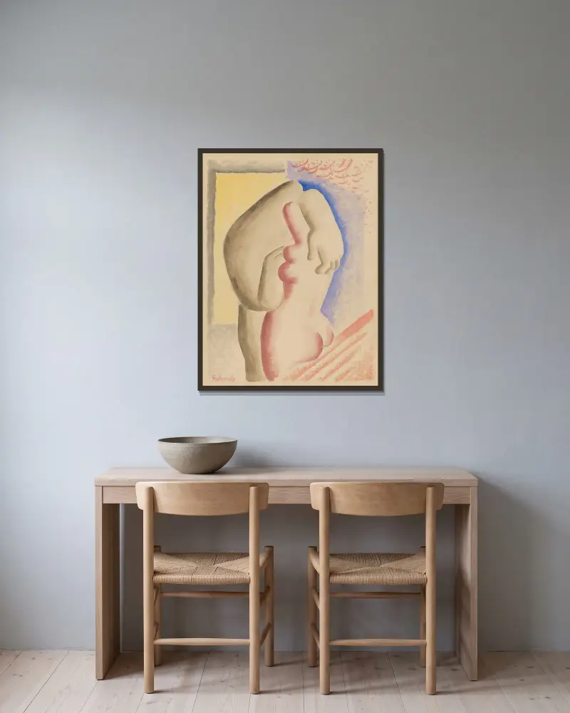 Lovers von Mikuláš Galanda gerahmt an einer Wand
