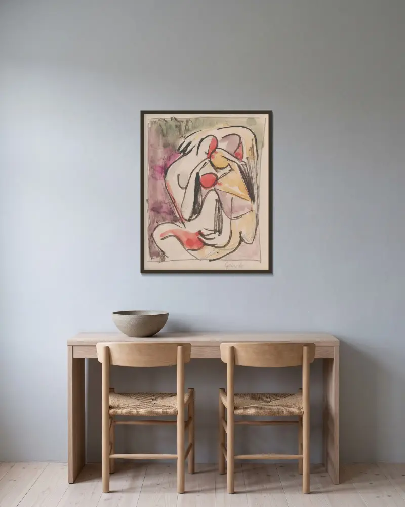 Lovers von Mikuláš Galanda gerahmt an einer Wand