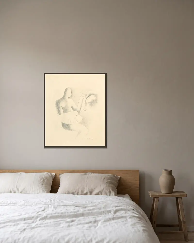 Maliar von Mikuláš Galanda gerahmt an einer Wand
