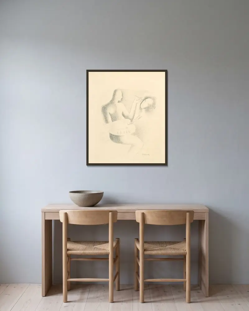 Maliar von Mikuláš Galanda gerahmt an einer Wand
