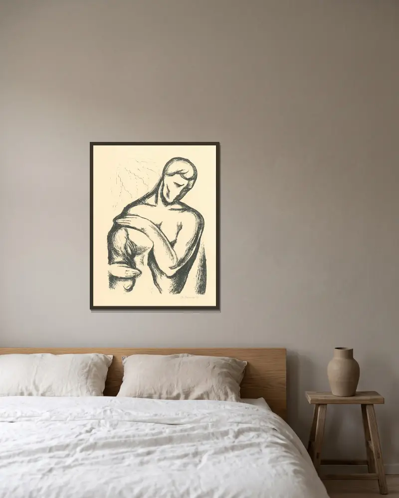 Milenci von Mikuláš Galanda gerahmt an einer Wand
