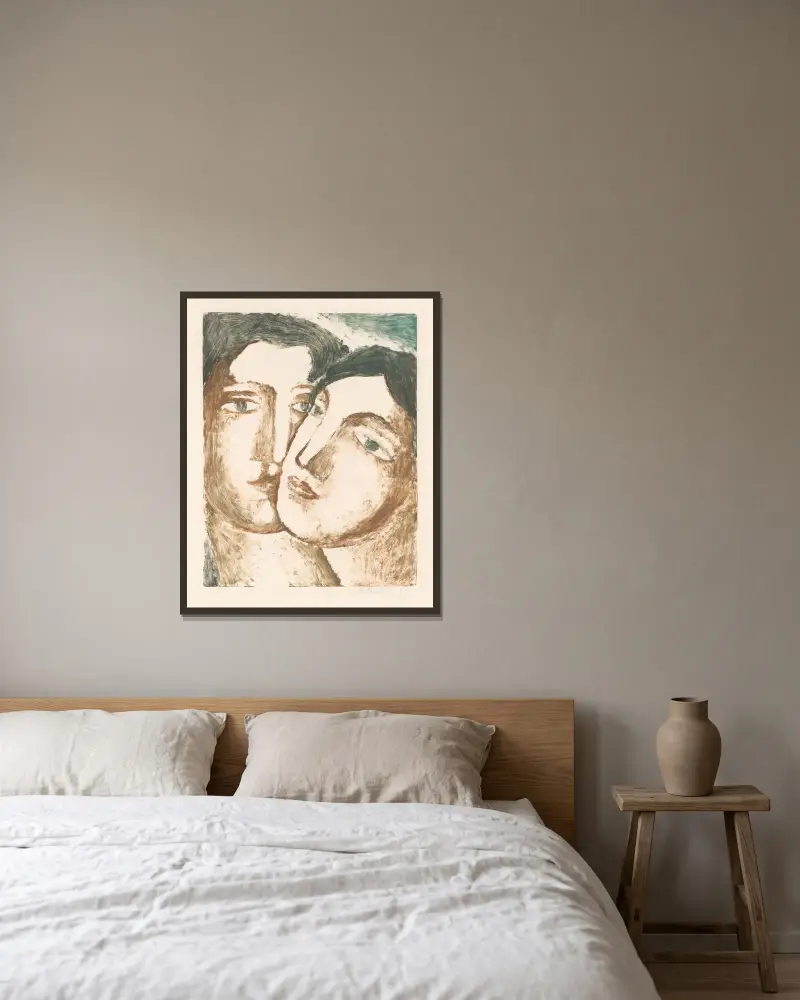 Milenci. von Mikuláš Galanda gerahmt an einer Wand