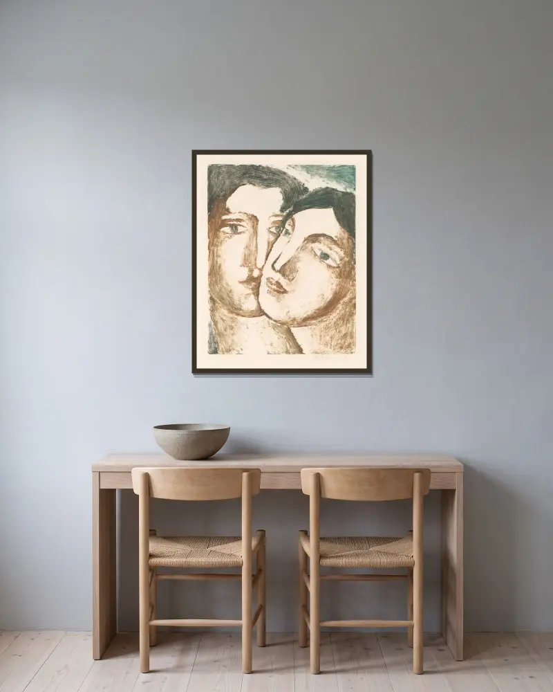 Milenci. von Mikuláš Galanda gerahmt an einer Wand
