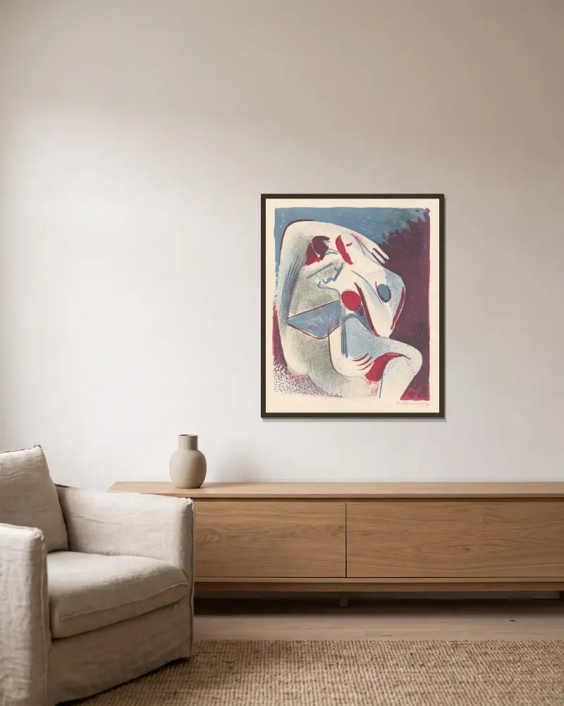 Milenci von Mikuláš Galanda gerahmt an einer Wand