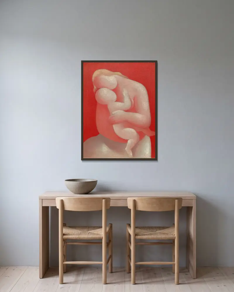 Matka (Růžová madona), Mikuláš Galanda v rámu na stěně
