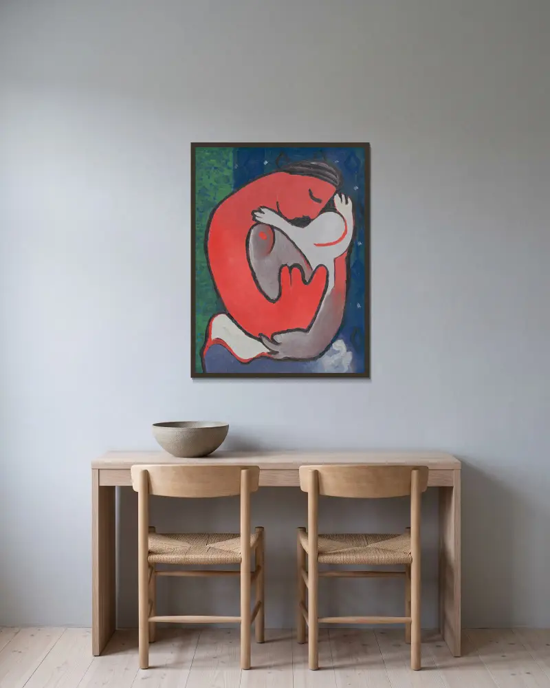 Mutters Umarmung von Mikuláš Galanda gerahmt an einer Wand