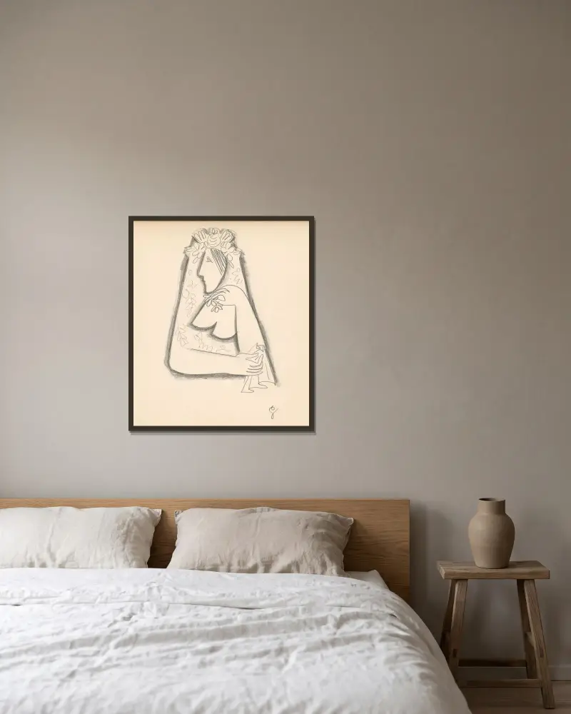 Nevesta von Mikuláš Galanda gerahmt an einer Wand