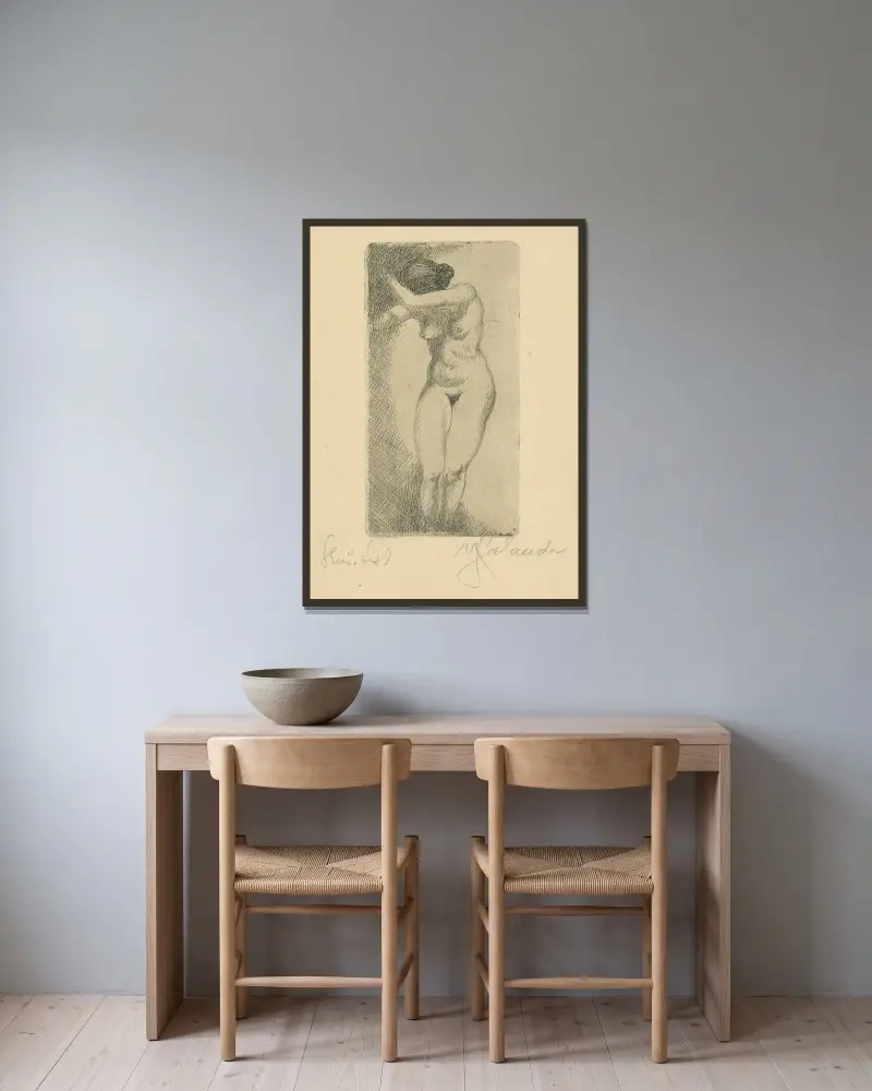 Nude von Mikuláš Galanda gerahmt an einer Wand