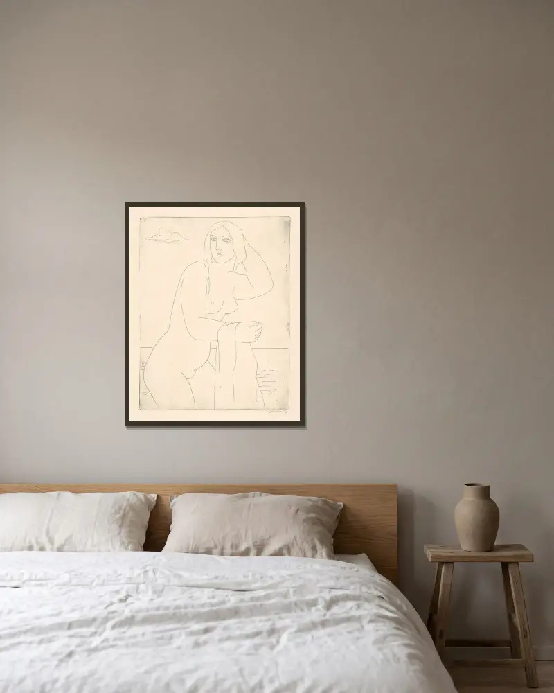 Nude von Mikuláš Galanda gerahmt an einer Wand
