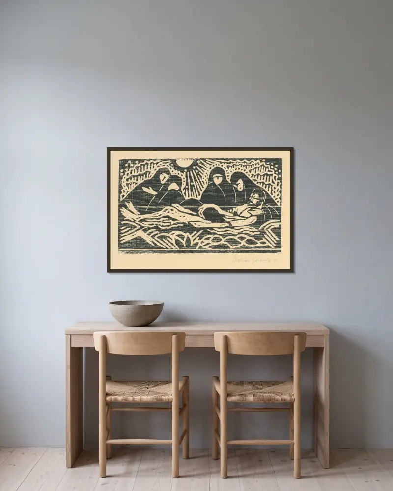 Die Klage von Mikuláš Galanda gerahmt an einer Wand