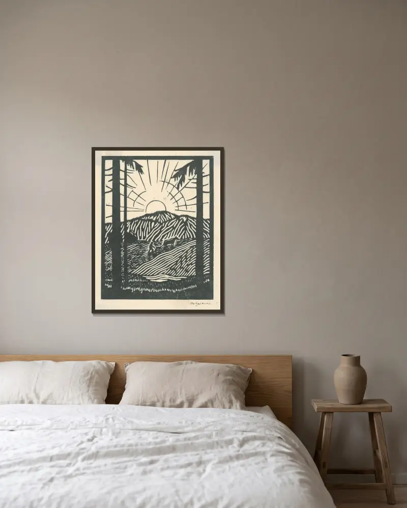 Oráč von Mikuláš Galanda gerahmt an einer Wand